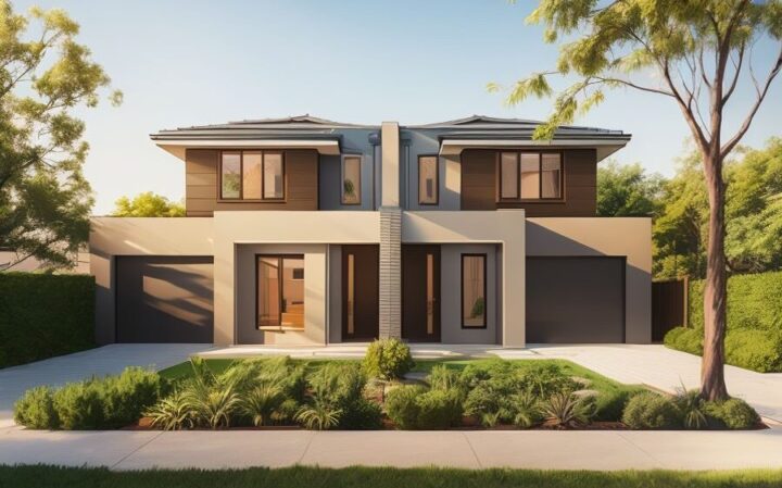 Double story, dual occupancy townhouses